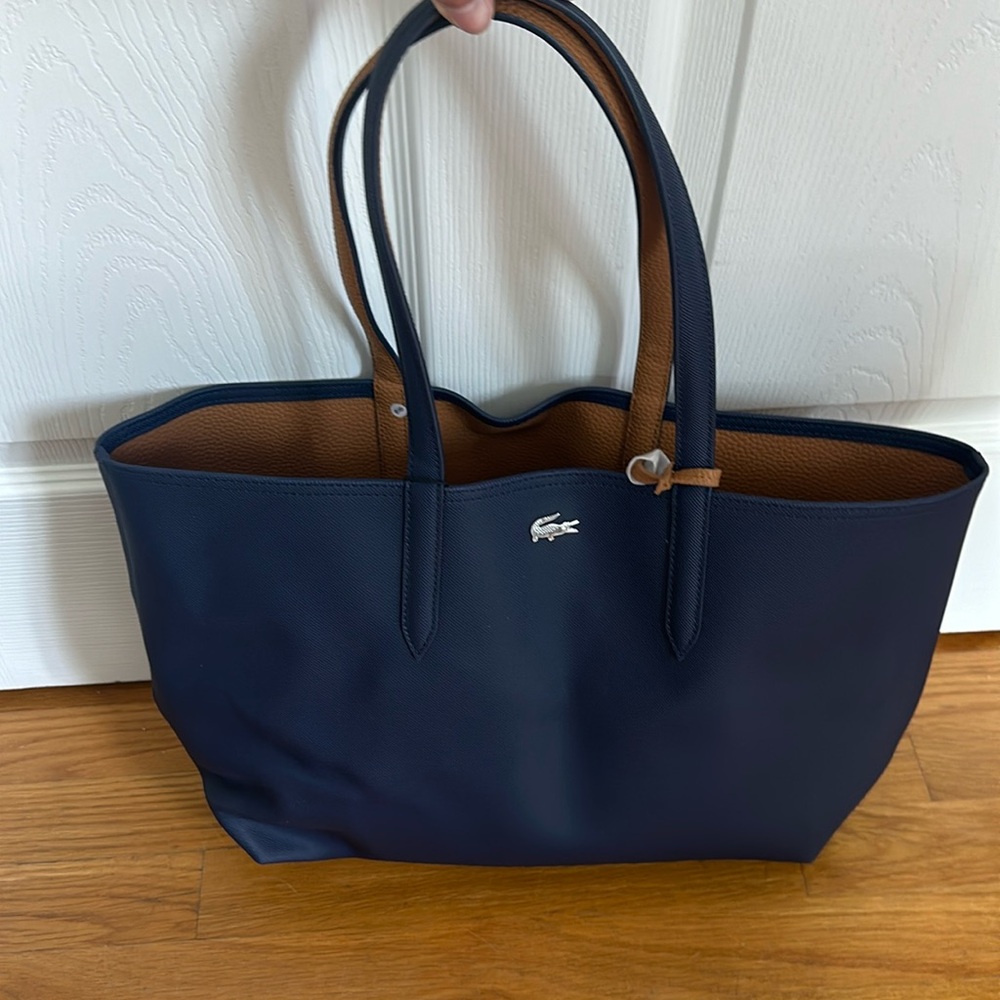 Lacoste Navy PVC tote
